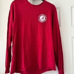 Red Long Sleeve Shirt with Logo- University of Alabama